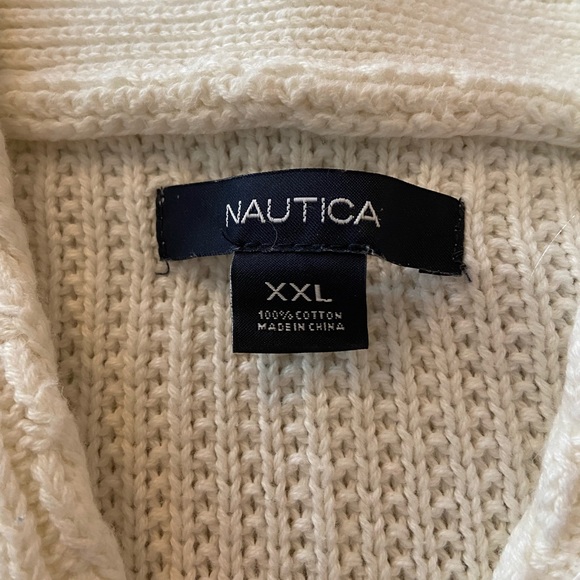 Nautica Women's Shawl Collar Fisherman Cable Knit Long Sleeve Sweater - Size XXL - Picture 6 of 6